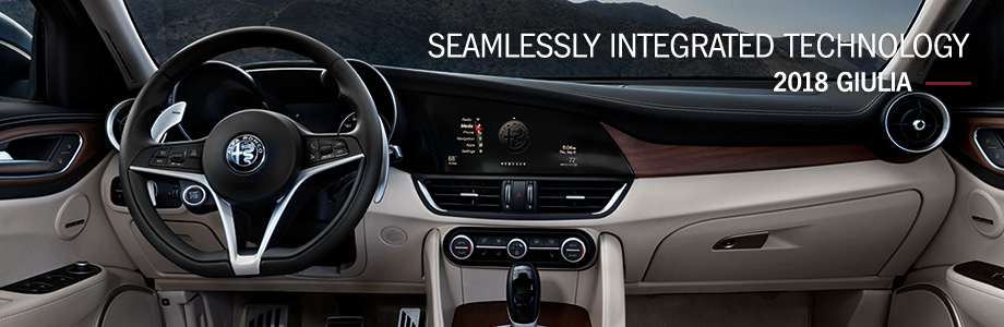 Safety features and interior of the 2018 Alfa Romeo Giulia - available at Crown Alfa Romeo of Dublin near Delaware and Dublin, OH