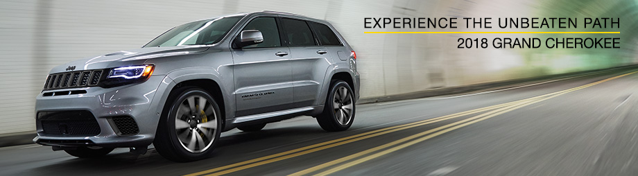 Exterior of the 2018 Jeep Grand Cherokee at Crown Chrysler Dodge Jeep Ram of Dublin near Columbus, OH