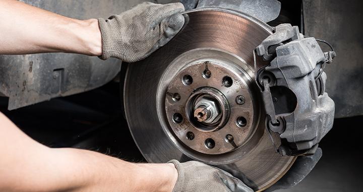 Close up of brake service available at Rountree Moore Ford