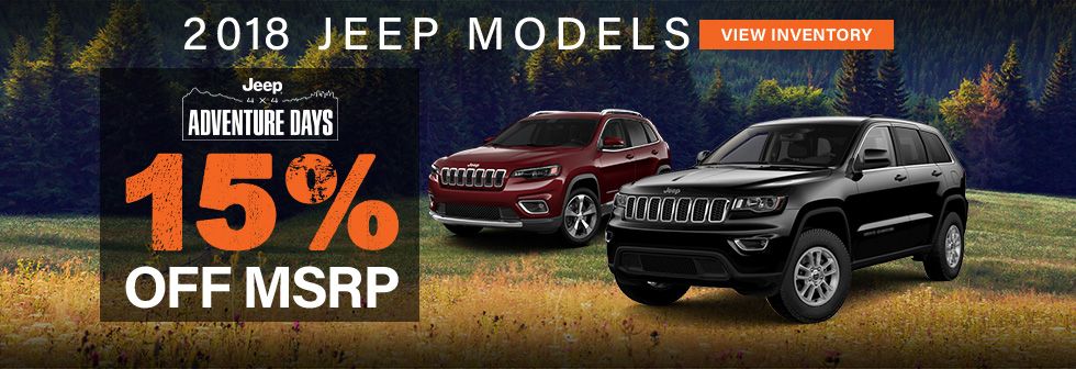 2018 Jeep Models 15% off msrp