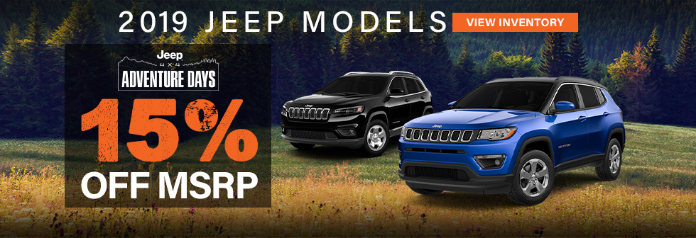 2019 Jeep Models 15% off msrp