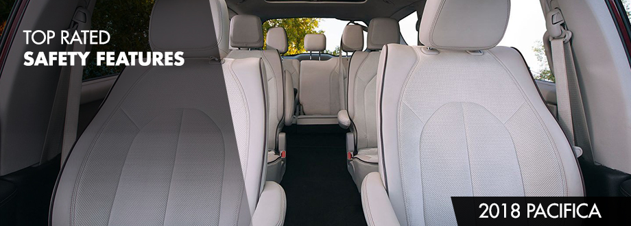 Safety features and interior of the 2018 Pacifica - available at Crown CDJR of Chattanooga near Ringgold and Soddy-Daisy