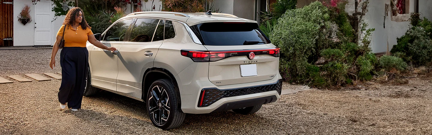 white 2025 Volkswagen Tiguan parked on street