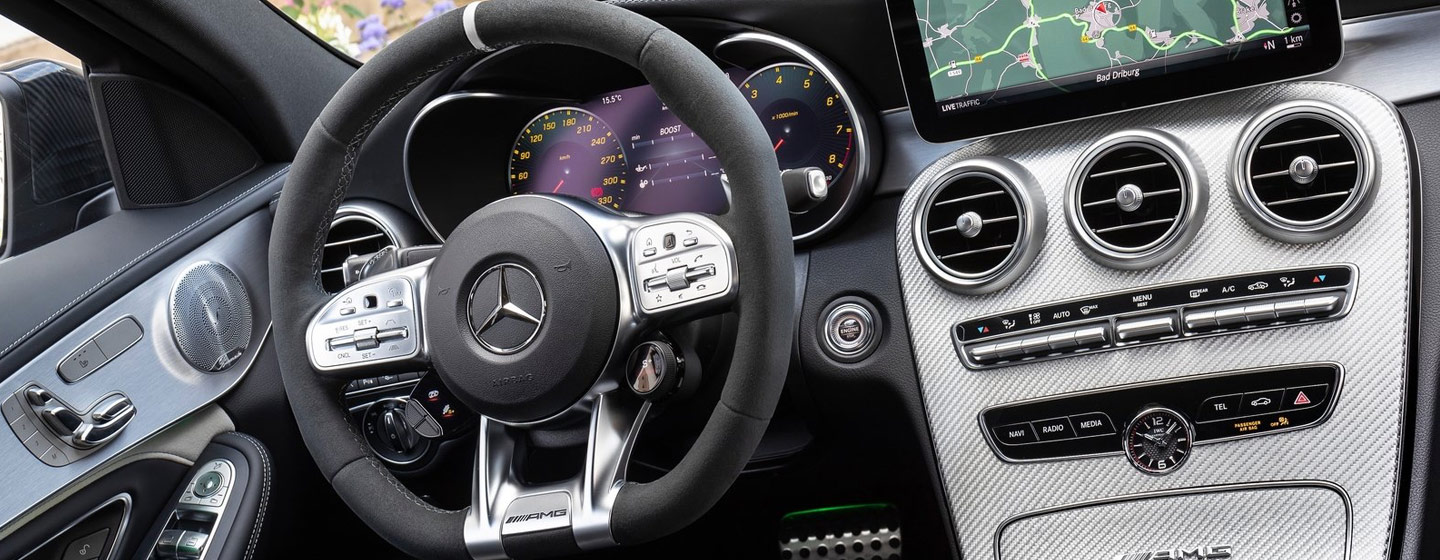 Safety features and interior of the 2019 Mercedes-Benz C-Class - available at our Mercedes-Benz dealership near Columbus, OH.