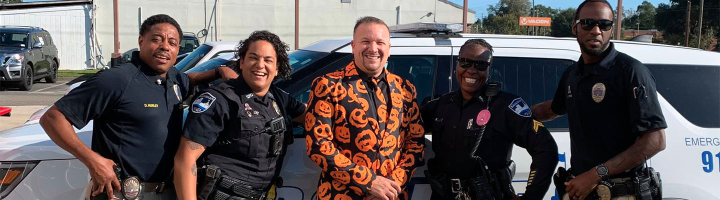 Vaden Nissan Savannah GM pictured with local police department