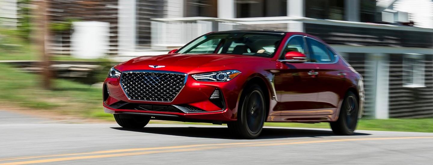 Red G70 in motion