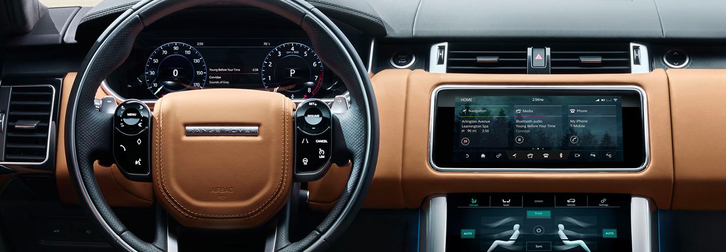 Interior view of the 2020 Land Rover Range Rover Sport
