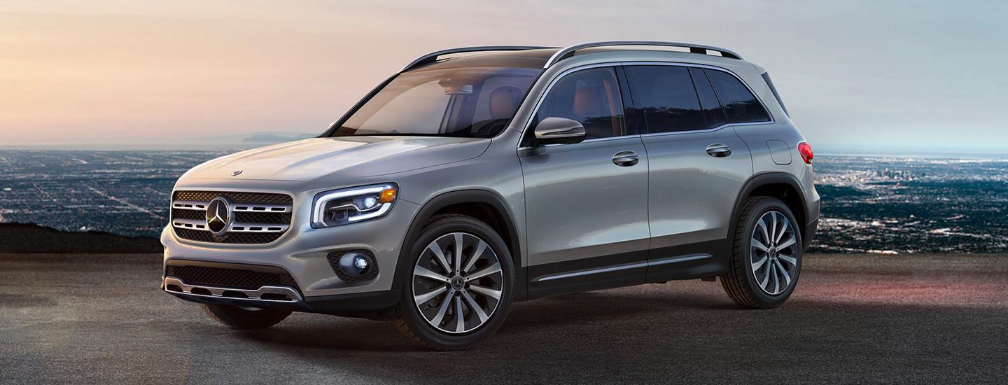 2020 GLB parked overlooking the city