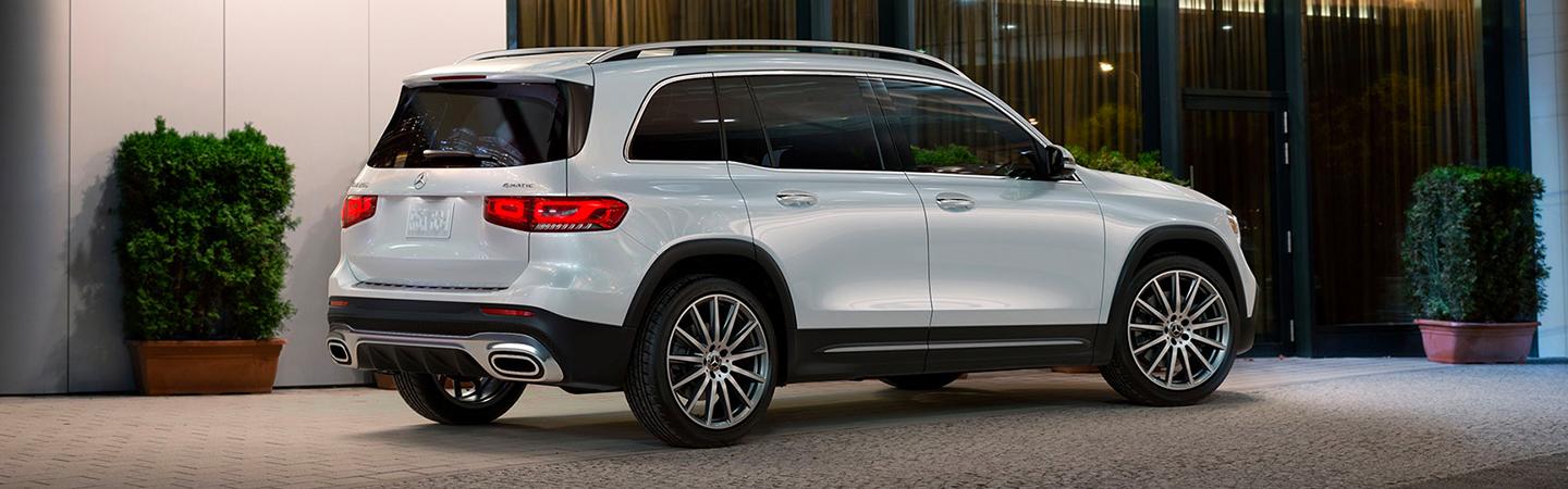 White Mercedes-Benz GLB parked