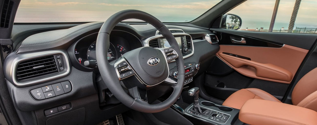 Safety features and interior of the 2019 Kia Sorento - available at our Kia dealership in Milwaukee.