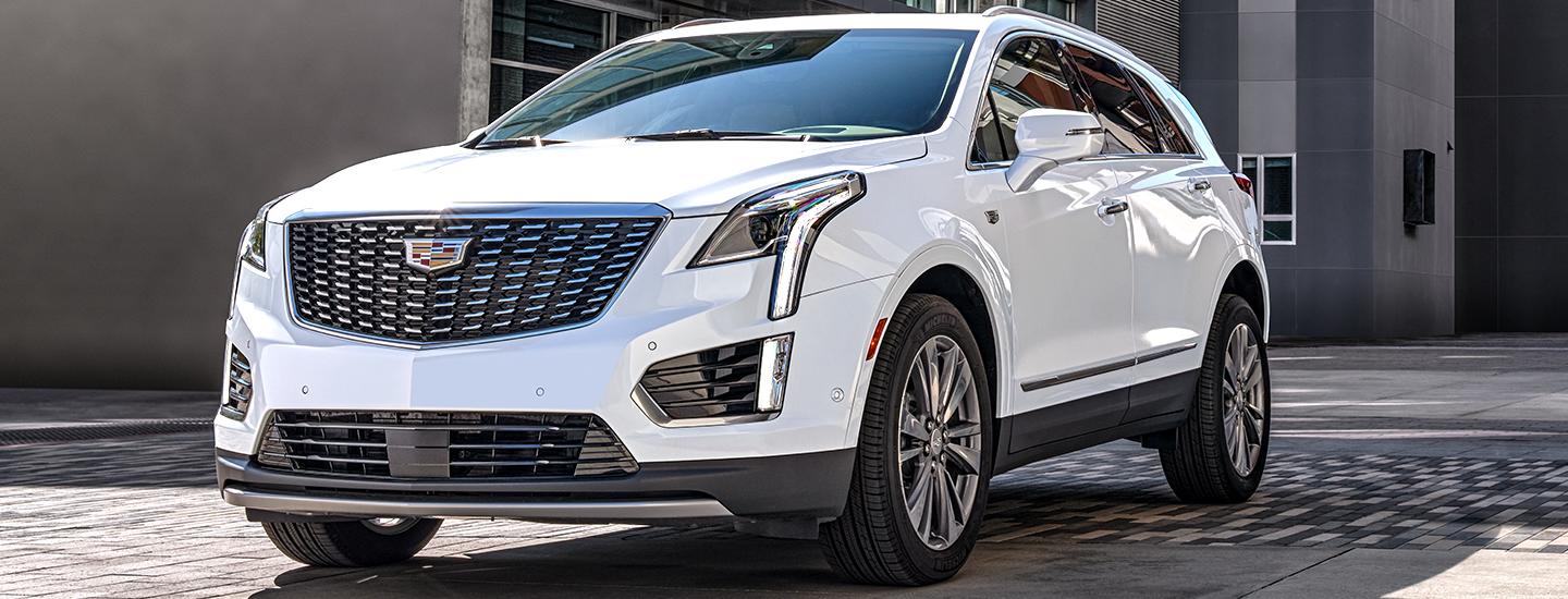 Full view of a white 2021 Cadillac XT5