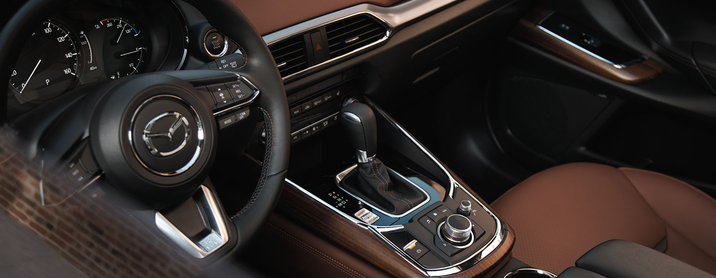 Safety features and interior of the 2019 Mazda CX-9 - available at our Mazda dealership near Manchester, NH.