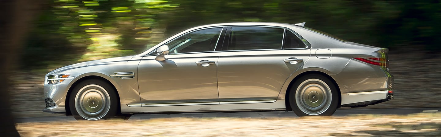 Side profile view of silver G90