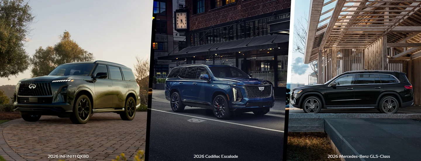 INFINITI QX80 vs Cadillac Escalade vs Mercedes-Benz GLS