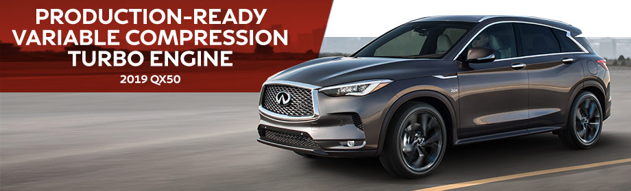 Exterior of the 2019 INFINITI QX50 at Jim Lupient INFINITI near Plymouth, MN