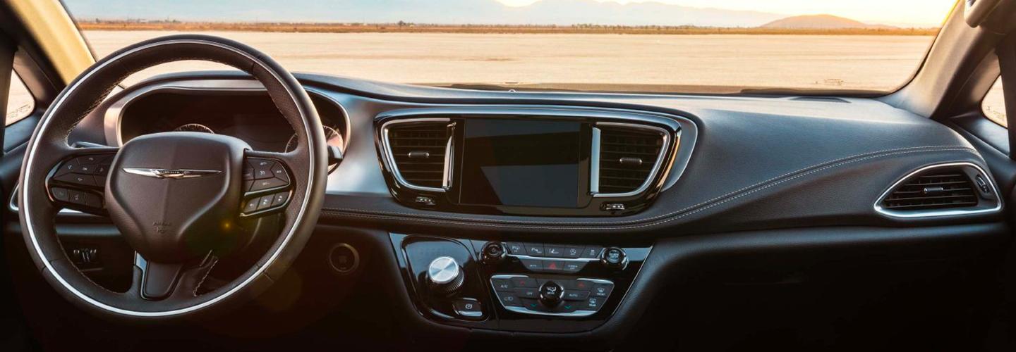 Steering wheel and dash in the Pacifica