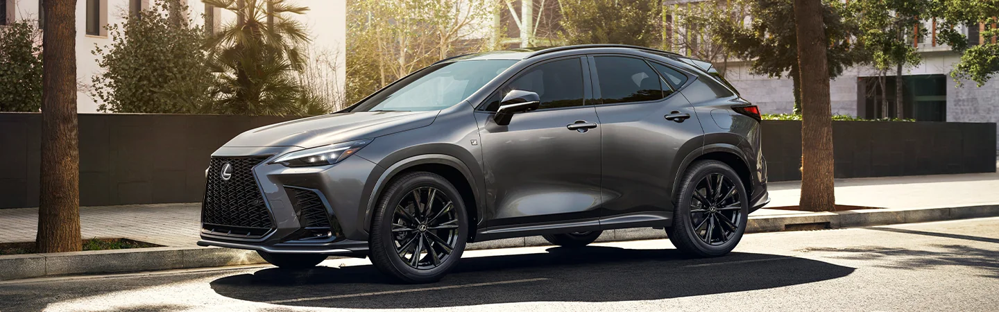 2025 Lexus NX vs the Competition Grey color on road