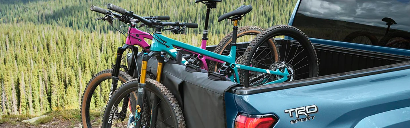 bikes in the pickup bed