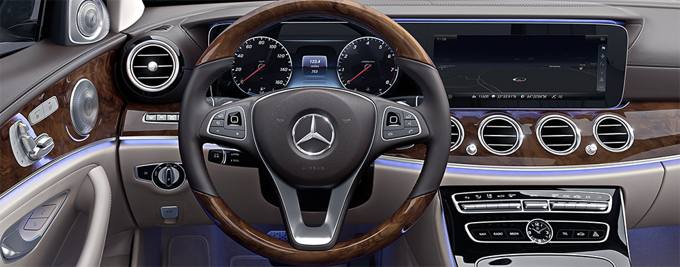 Safety features and interior of the 2018 Mercedes-Benz E-Class - available at our Mercedes-Benz dealership in Tallahassee.