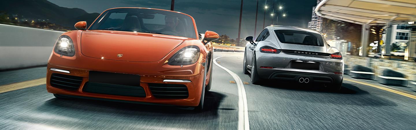 Two 2020 Cayman’s in motion