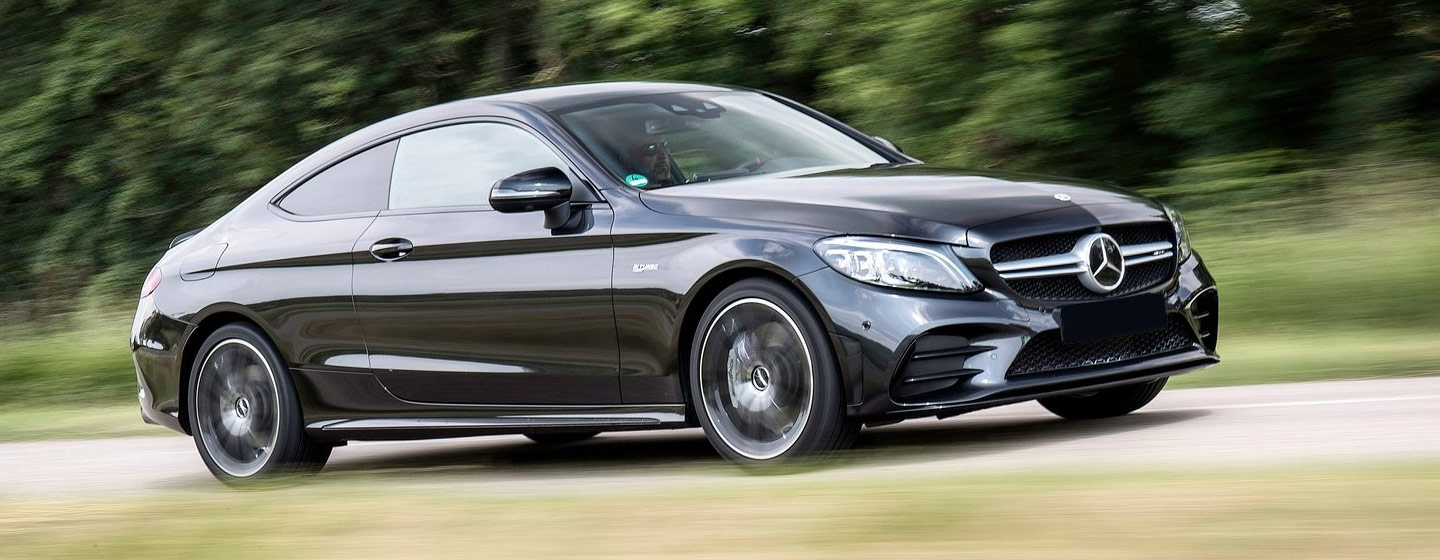 Mercedes C300 Sedan driving