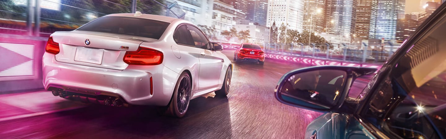 Rear view of the 2020 BMW 2 Series in the city