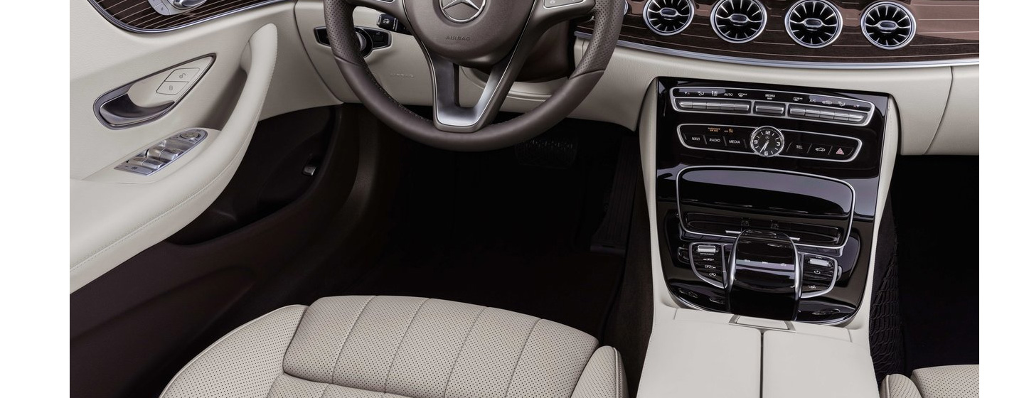 Safety features and interior of the Mercedes-Benz E-Class - available at our Mercedes-Benz dealership in Tallahassee.