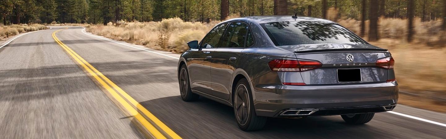 Rear driver side profile view of the Volkswagen Passat