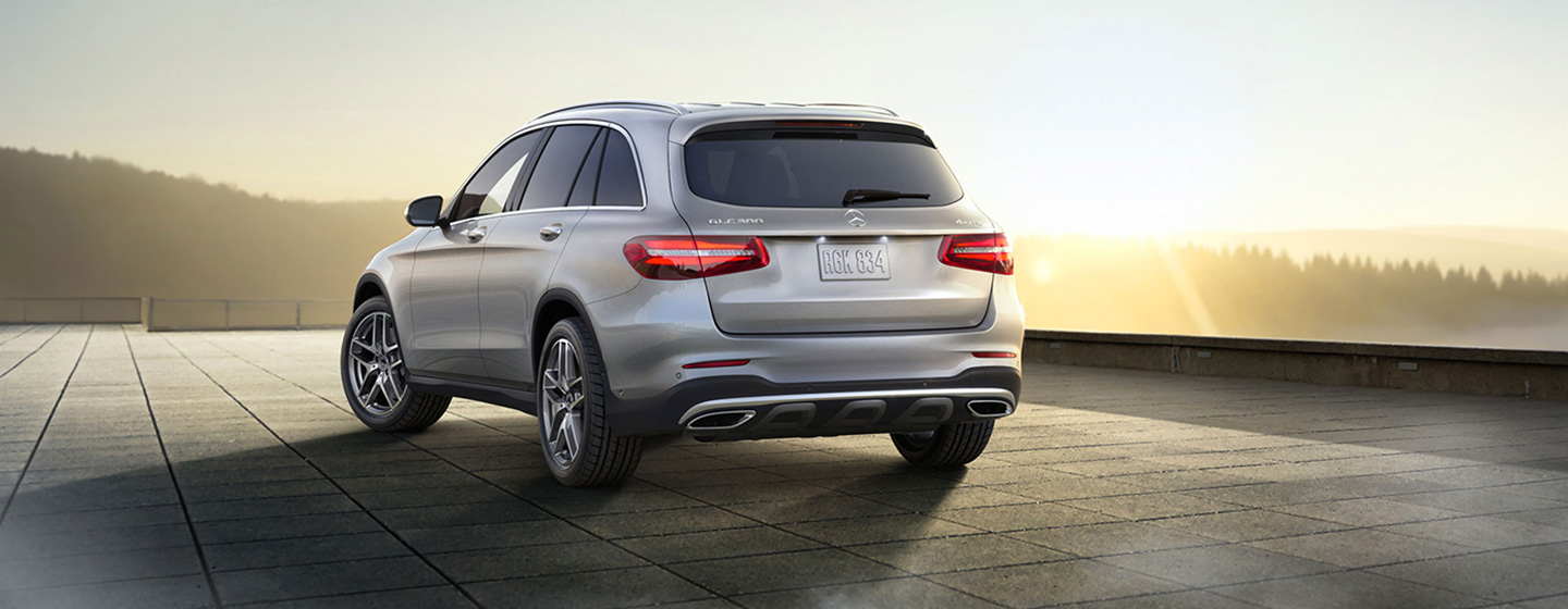 2019 Mercedes-Benz GLC 300 rear view in motion.
