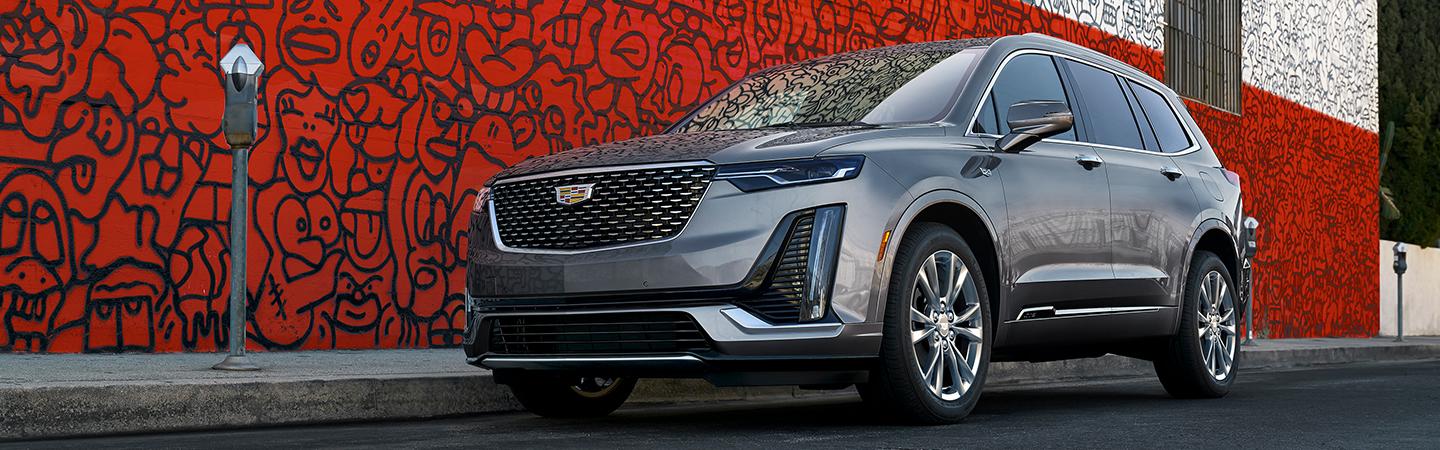 Parked in city 2021 Cadillac SUV