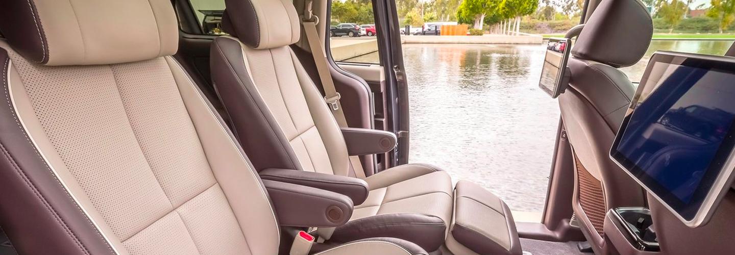 Seats and interior of new Kia Sedona