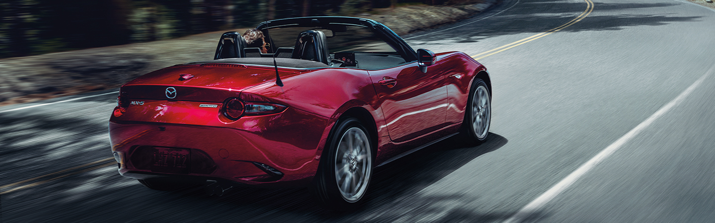 Rear view of a 2020 Mazda MX-5 Miata RF