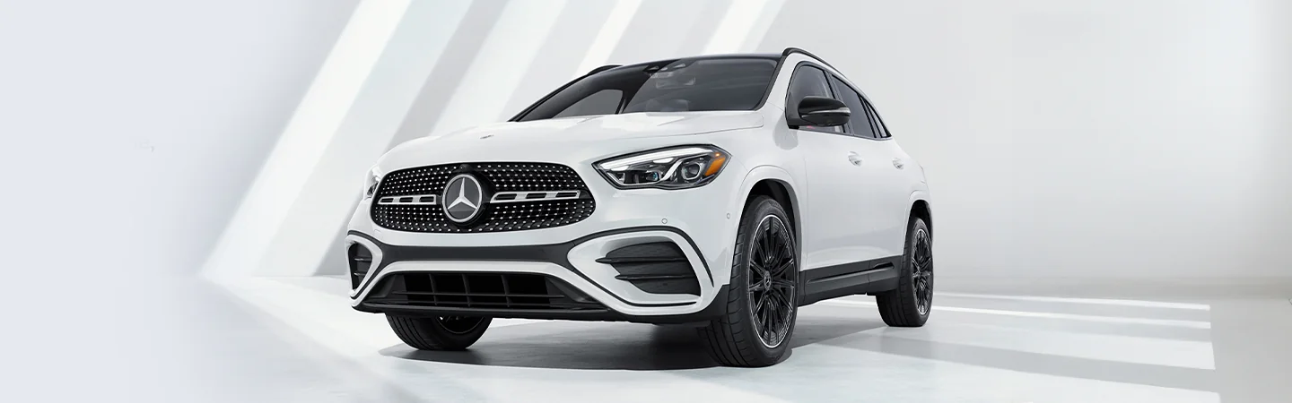 2025 Mercedes-Benz GLA AMG 35 SUV white car with front look
