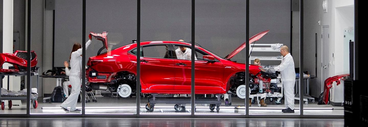 Acura in the assembly line.