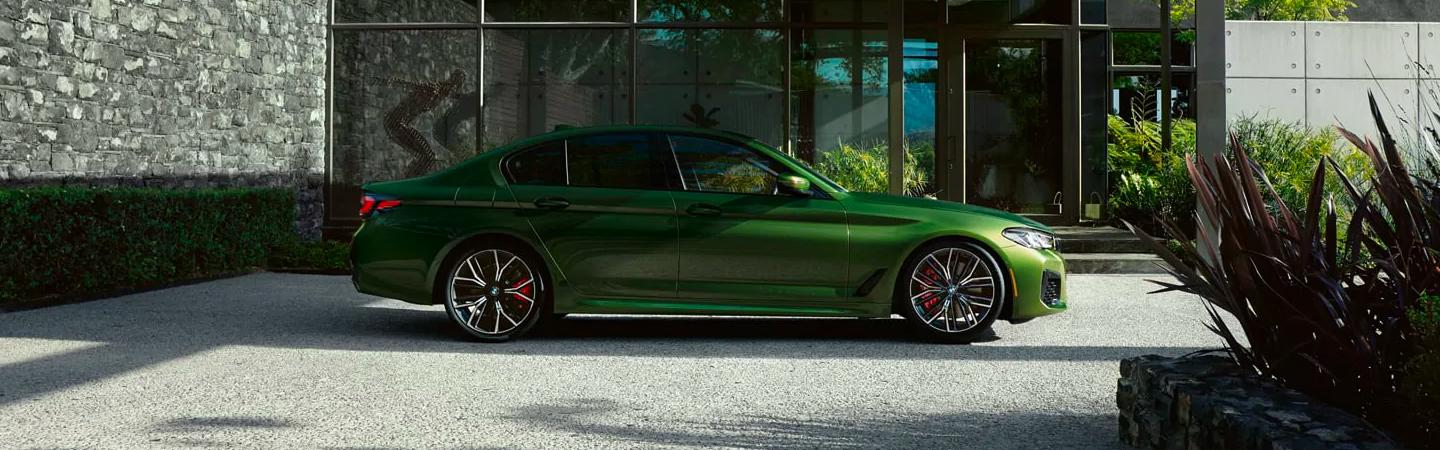 Side view of the 2021 BMW 5 Series parked