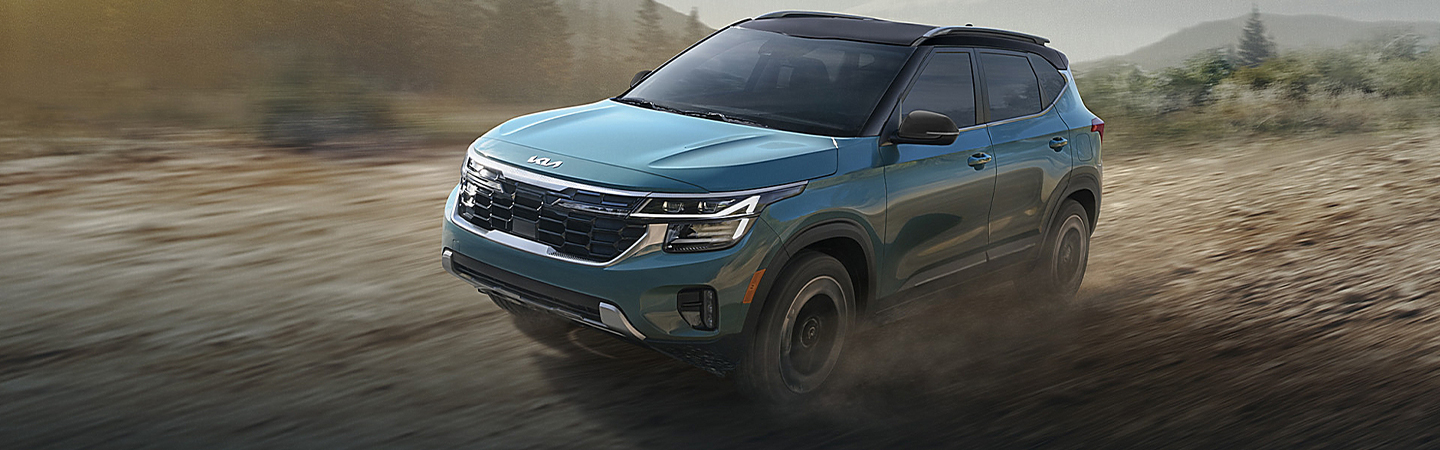 The 2024 Kia Seltos Front-Side View With Metallic Color
