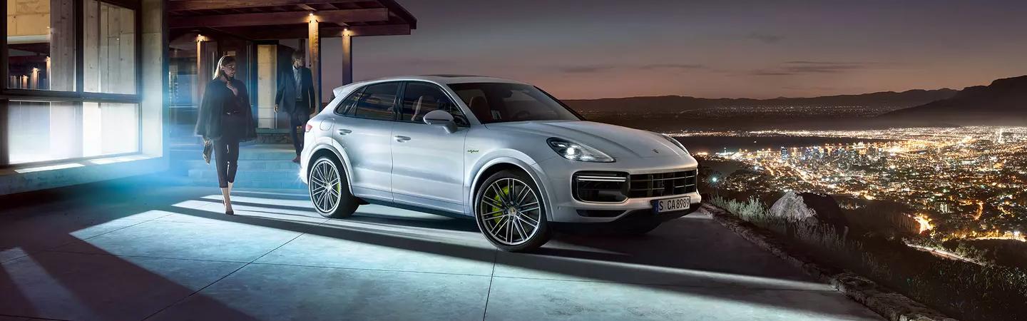 Silver Cayenne parked in Hollywood Hills
