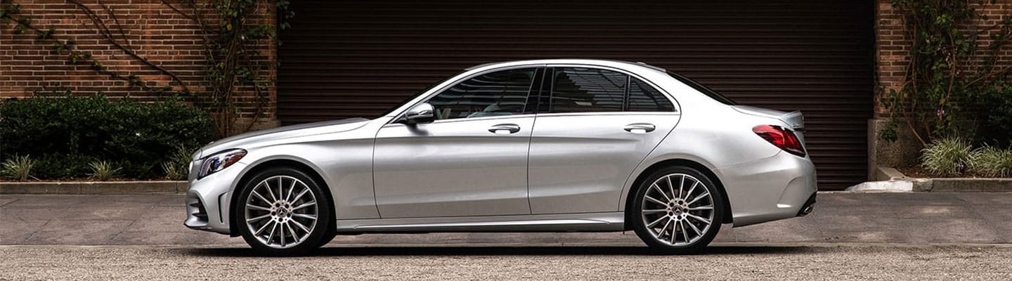 Driver side profile view of the 2020 C-Class