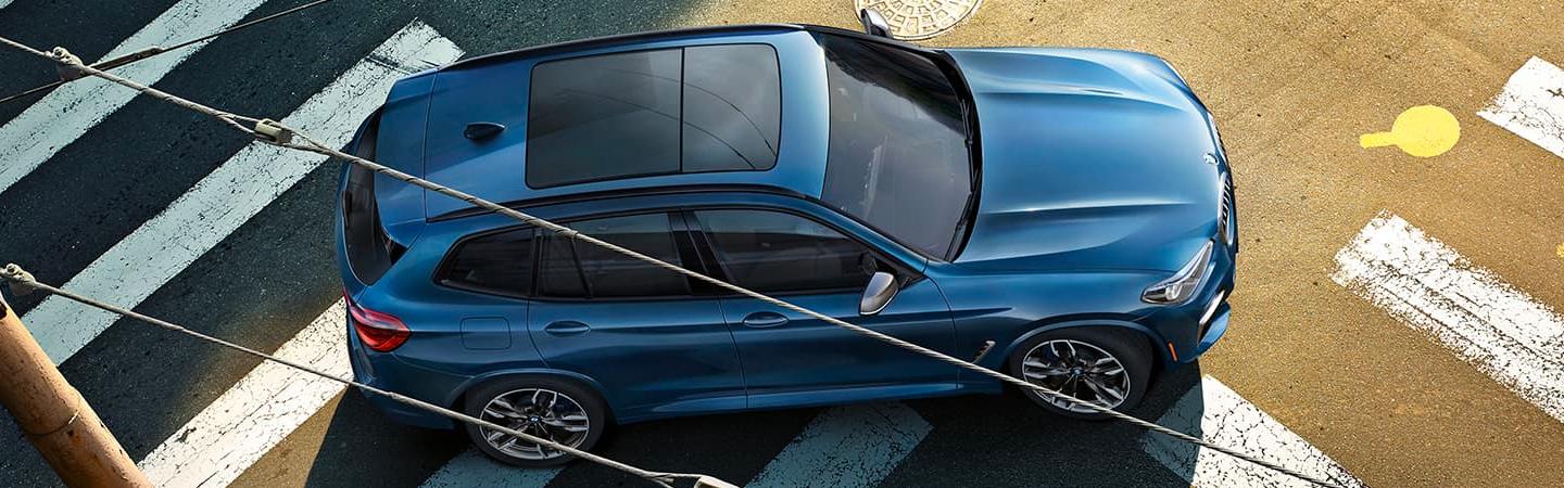 Aerial view of the 2021 BMW X3