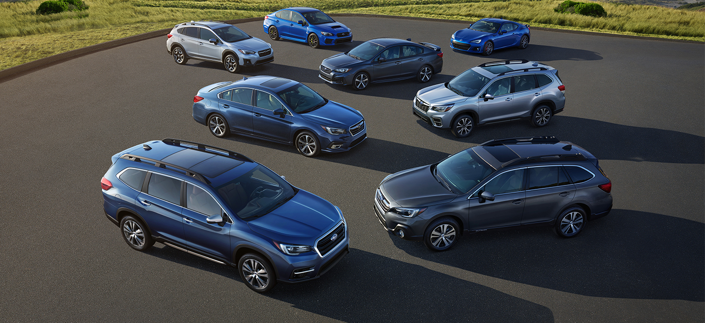Used Subaru vehicles parked