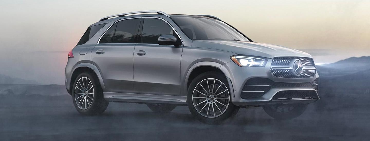 2021 Mercedes-Benz GLE parked with headlights on