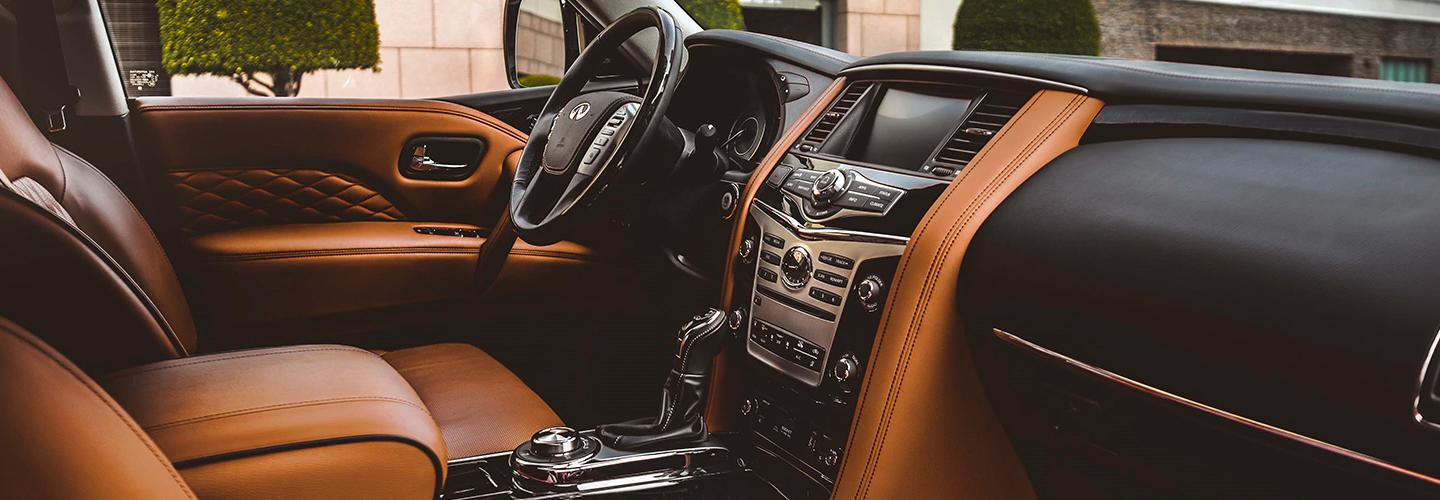 Interior view of the 2020 Lexus QX80