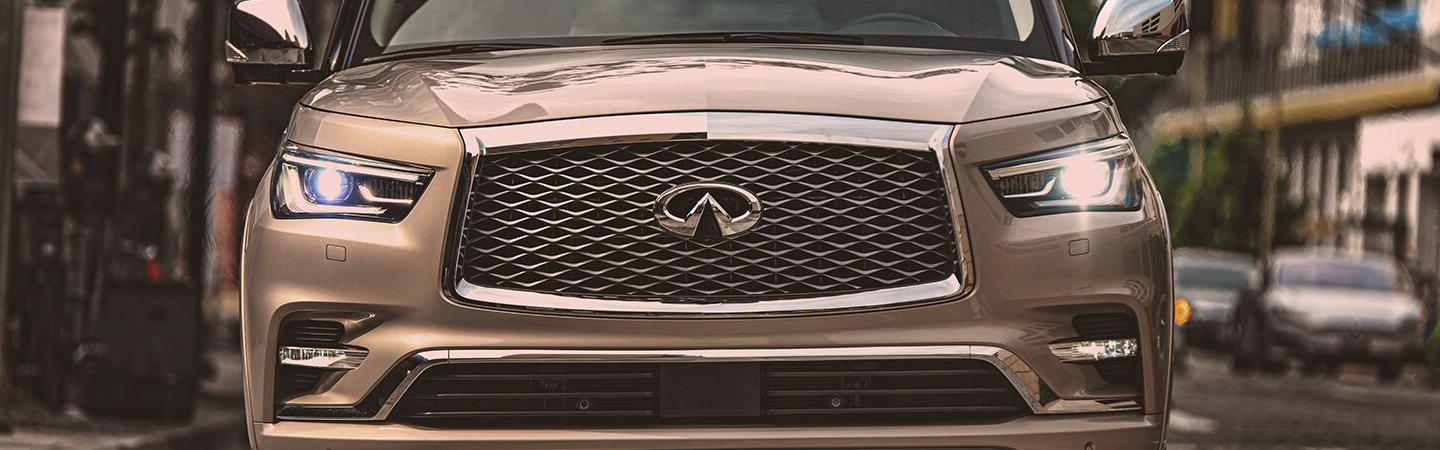 Front profile view of the 2020 QX80