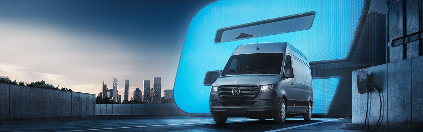 Discover the eSprinter at Front View With Silver Color