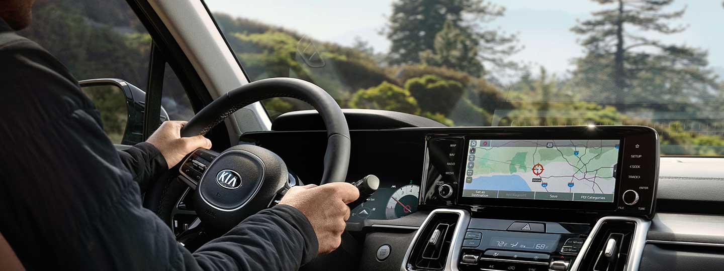 View of the Sorento dashboard navigation system