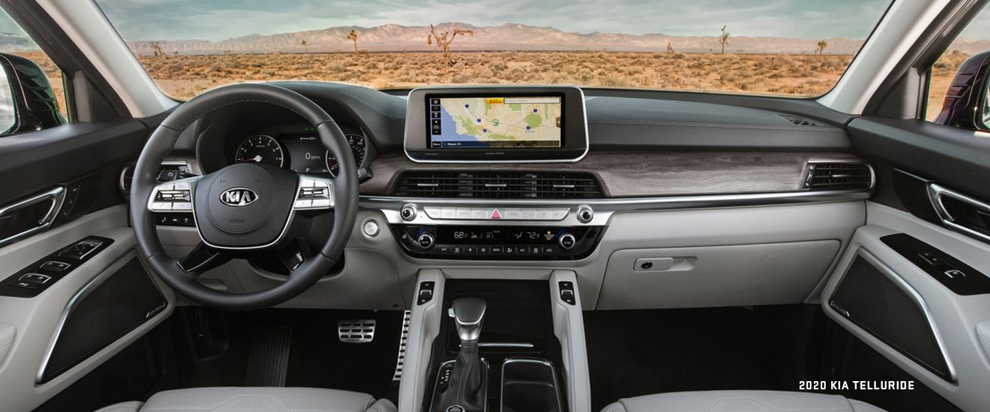 Safety features and interior of the 2020 Kia Telluride - available at our Kia dealership in Milwaukee, WI