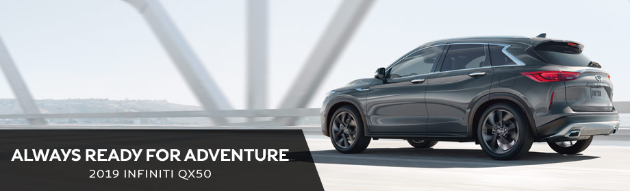 Exterior of the 2019 INFINITI QX50 at Jim Lupient INFINITI near Plymouth, MN