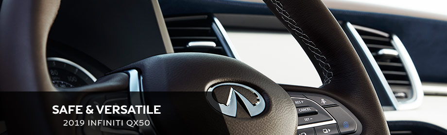 Safety features and interior of the 2019 INFINITI QX50 - available at Jim Lupient INFINITI near Plymouth and Minnetonka, MN
