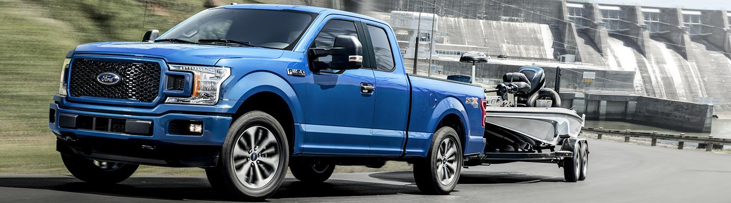 2020 Ford F-150 towing a boat