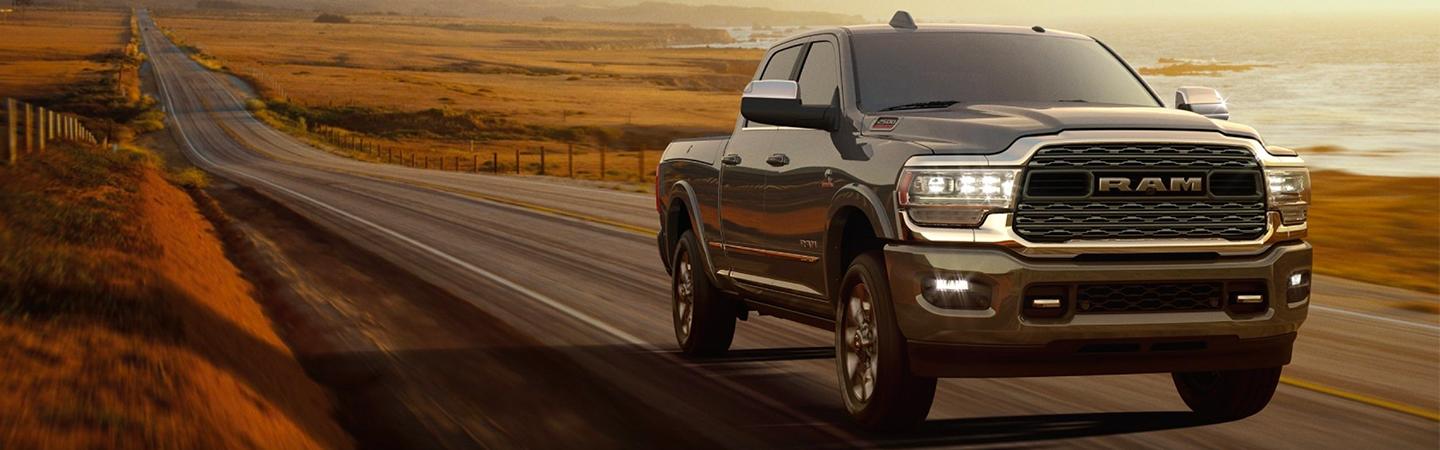 RAM truck in motion on a highway